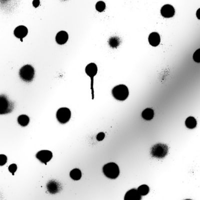 graffiti spray polka dots – black white