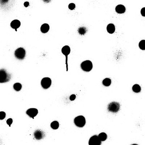 graffiti spray polka dots – black white