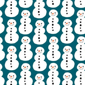 Winter village snowman dark teal