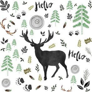 14" Hello Woodland Deer