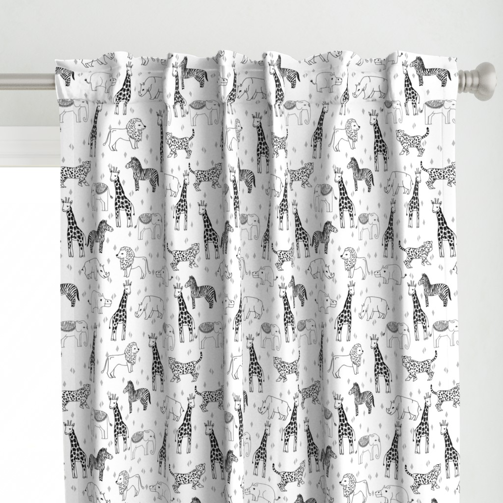 jungle // animal nursery giraffe Curtain Panel | Spoonflower