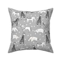 jungle // animal nursery giraffe elephant cheetah nature safari grey