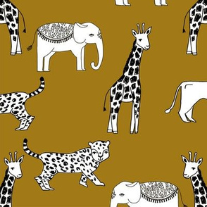 jungle // animal nursery giraffe elephant cheetah nature safari ochre