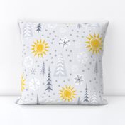 Winter Sunshine - large - grey and yellow