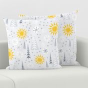 Winter Sunshine - large - grey and yellow