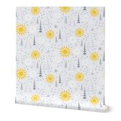 Winter Sunshine - large - grey and yellow