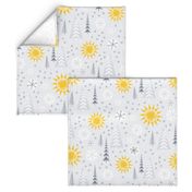 Winter Sunshine - large - grey and yellow