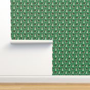 sheltie candy cane fabric shetland sheepdog christmas holiday dog fabric - green