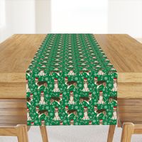 sheltie candy cane fabric shetland sheepdog christmas holiday dog fabric - green