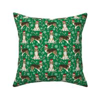 sheltie candy cane fabric shetland sheepdog christmas holiday dog fabric - green