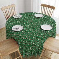 sheltie christmas fabric xmas holiday shetland sheepdog design - green