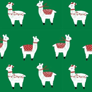 llama christmas lights sweater alpaca animal fabric green