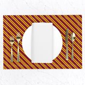 Diagonal Double Stripes in Dark Red and Golden Yellow