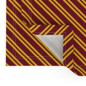 Diagonal Double Stripes in Dark Red and Golden Yellow