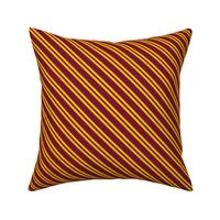 Diagonal Double Stripes in Dark Red and Golden Yellow