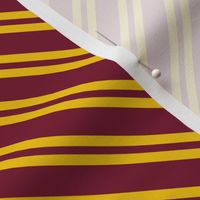 Diagonal Double Stripes in Dark Red and Golden Yellow