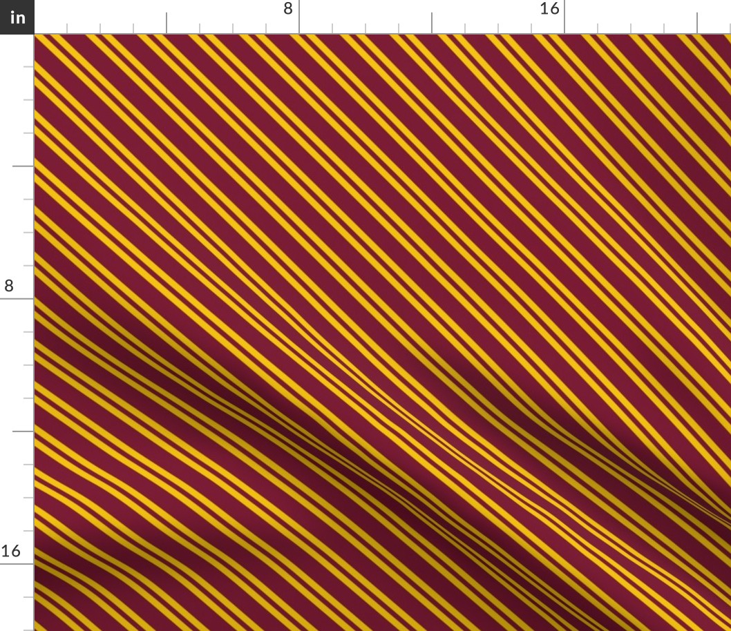 Diagonal Double Stripes in Dark Red and Golden Yellow