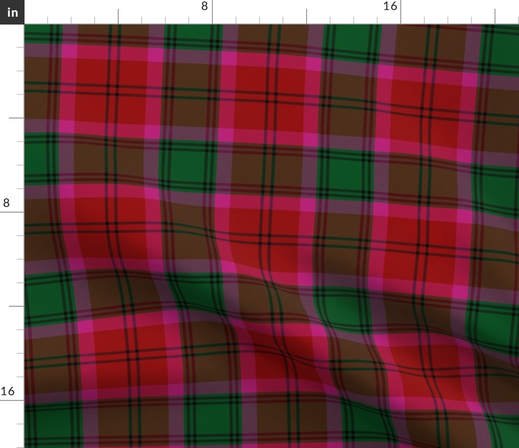 Lindsay tartan #3 from 1856 - 6" red, magenta, green 