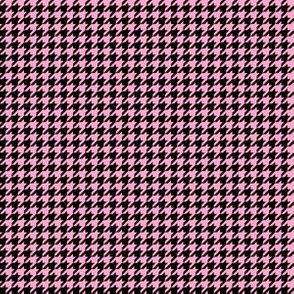 Quarter Inch Carnation Pink and Black Houndstooth Check