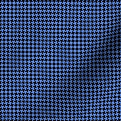 Quarter Inch Cornflower Blue and Black Houndstooth Check