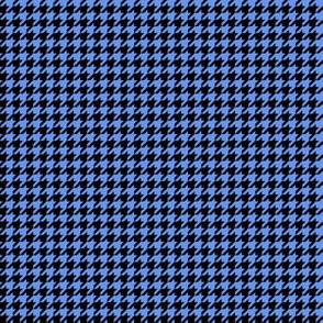 Quarter Inch Cornflower Blue and Black Houndstooth Check