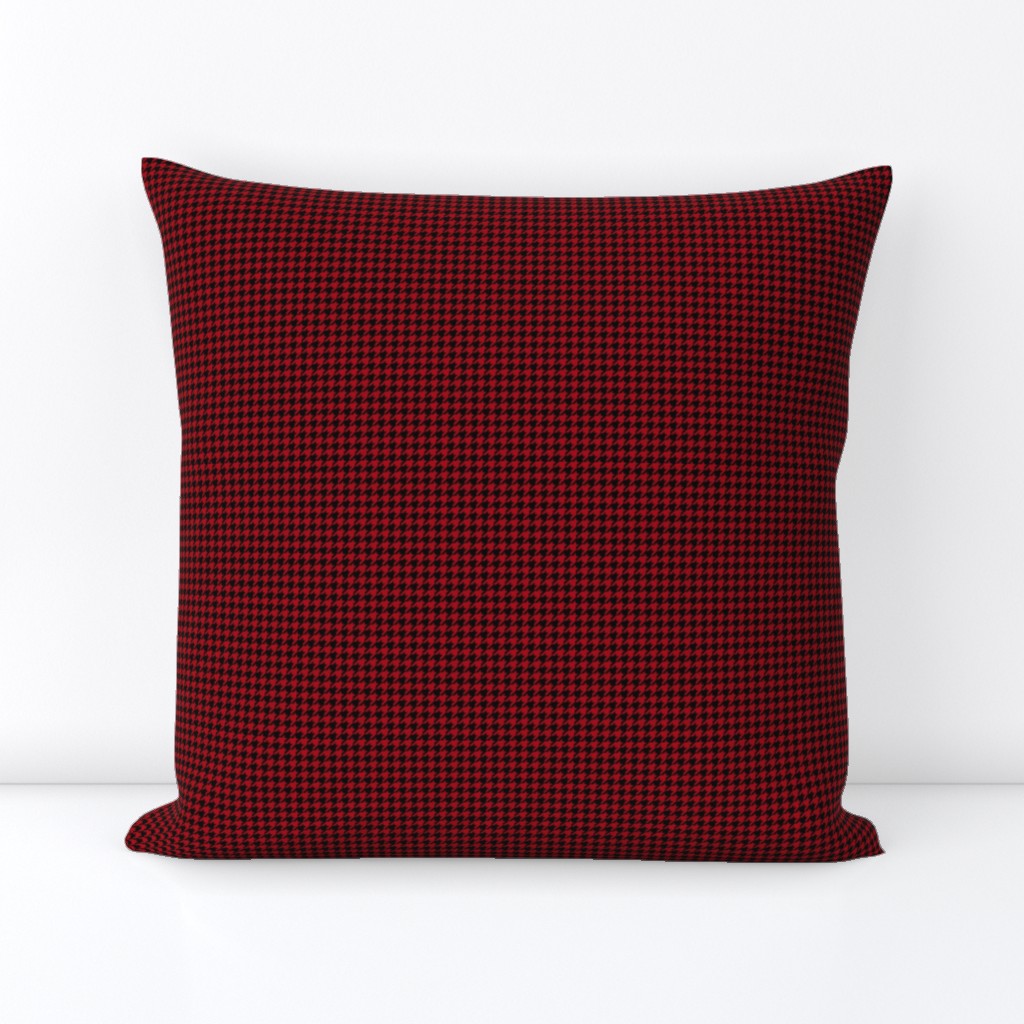 Quarter Inch Dark Red and Black Houndstooth Check