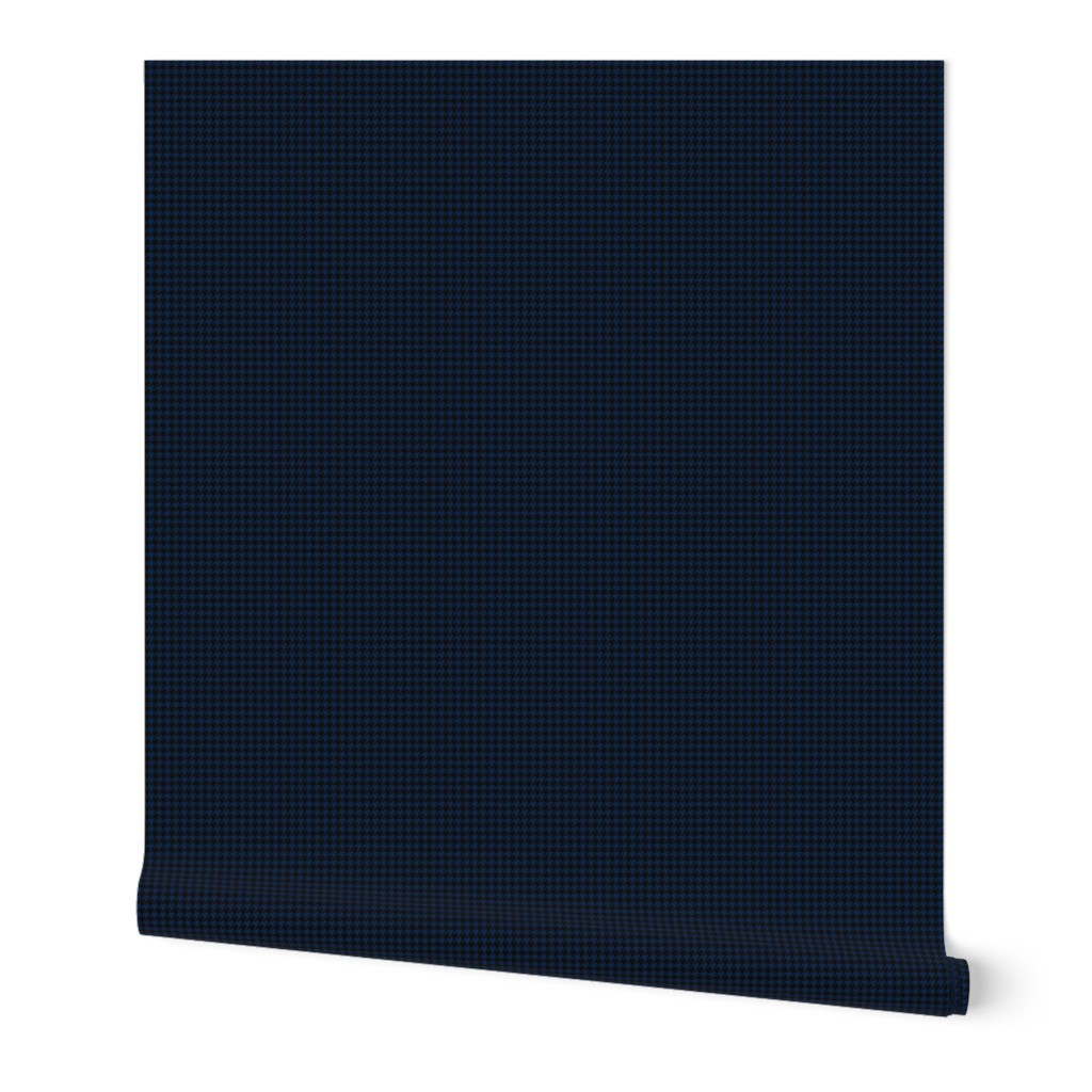 Quarter Inch Navy Blue and Black Houndstooth Check