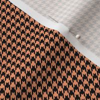 Quarter Inch Peach and Black Houndstooth Check