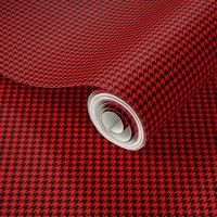 Quarter Inch Red and Black Houndstooth Check