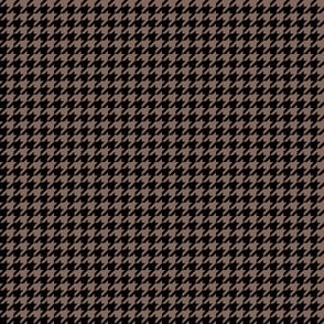 Quarter Inch Taupe Brown and Black Houndstooth Check