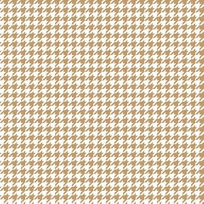 Quarter Inch Camel Brown and White Houndstooth Check