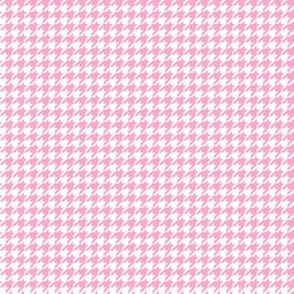 Quarter Inch Carnation Pink and White Houndstooth Check