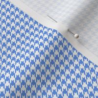Quarter Inch Cornflower Blue and White Houndstooth Check