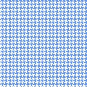 Quarter Inch Cornflower Blue and White Houndstooth Check