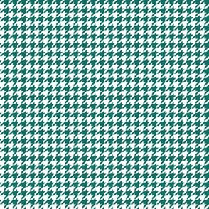 Quarter Inch Cyan Turquoise Blue and White Houndstooth Check