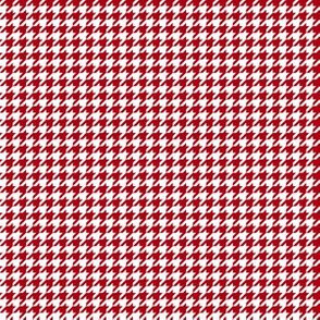 Quarter Inch Dark Red and White Houndstooth Check