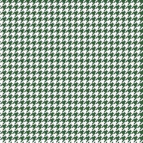 Quarter Inch Hunter Green and White Houndstooth Check