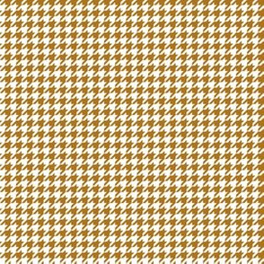 Quarter Inch Matte Antique Gold and White Houndstooth Check