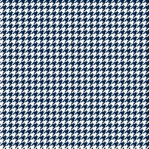 Quarter Inch Navy Blue and White Houndstooth Check