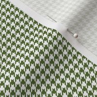 Quarter Inch Olive Green and White Houndstooth Check