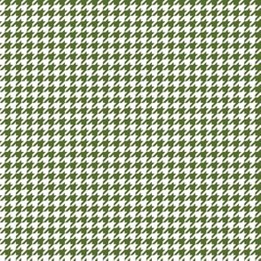 Quarter Inch Olive Green and White Houndstooth Check