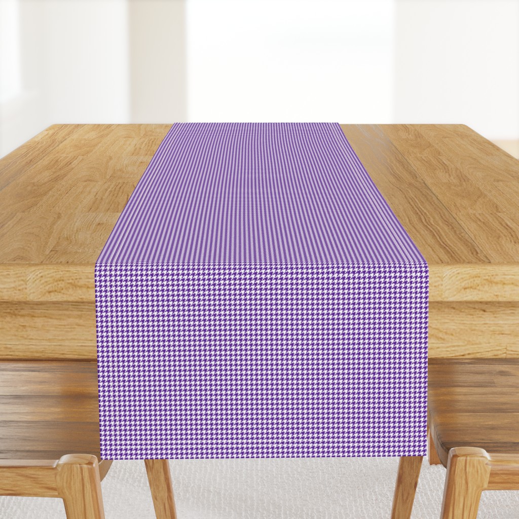 Quarter Inch Purple and White Houndstooth Check