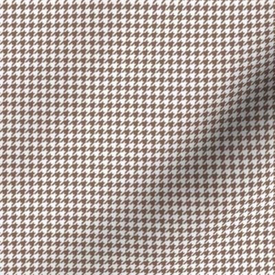 Quarter Inch Taupe Brown and White Houndstooth Check