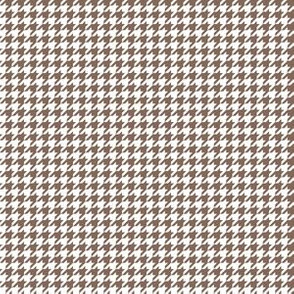 Quarter Inch Taupe Brown and White Houndstooth Check