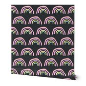 rainbow fabric magic rainbows nursery baby - charcoal pastel