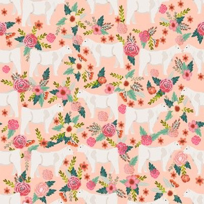 charolais cattle fabric cows florals farm fabric - light