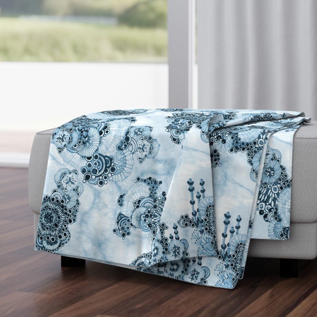 Morpheme in blues Floral garden Chintz