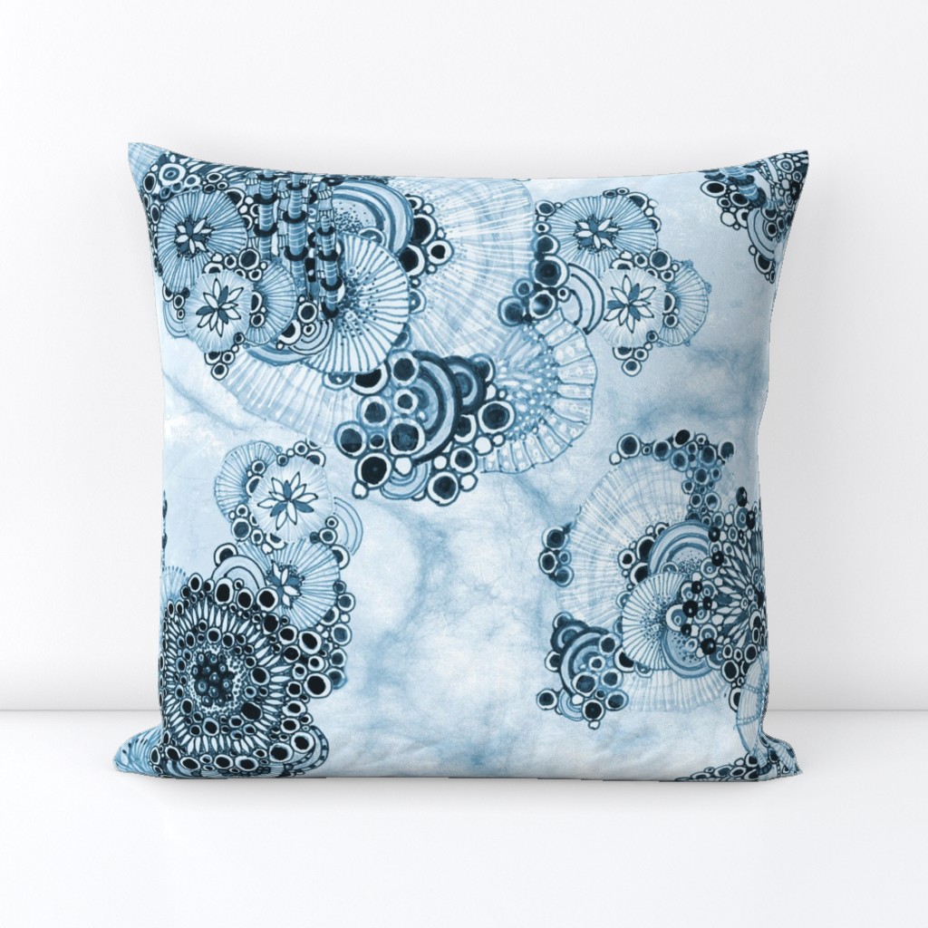 Morpheme in blues Floral garden Chintz