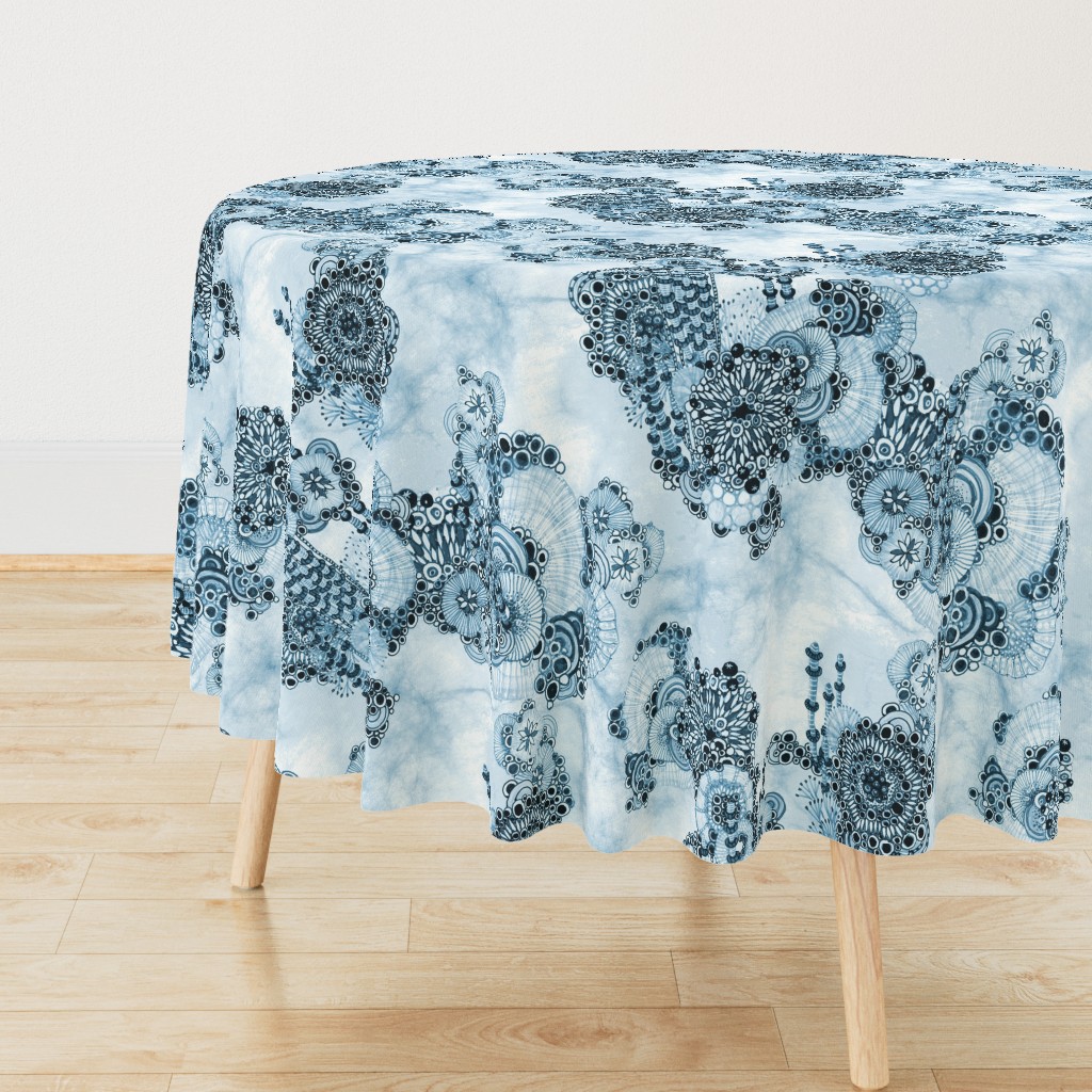 Morpheme in blues Floral garden Chintz