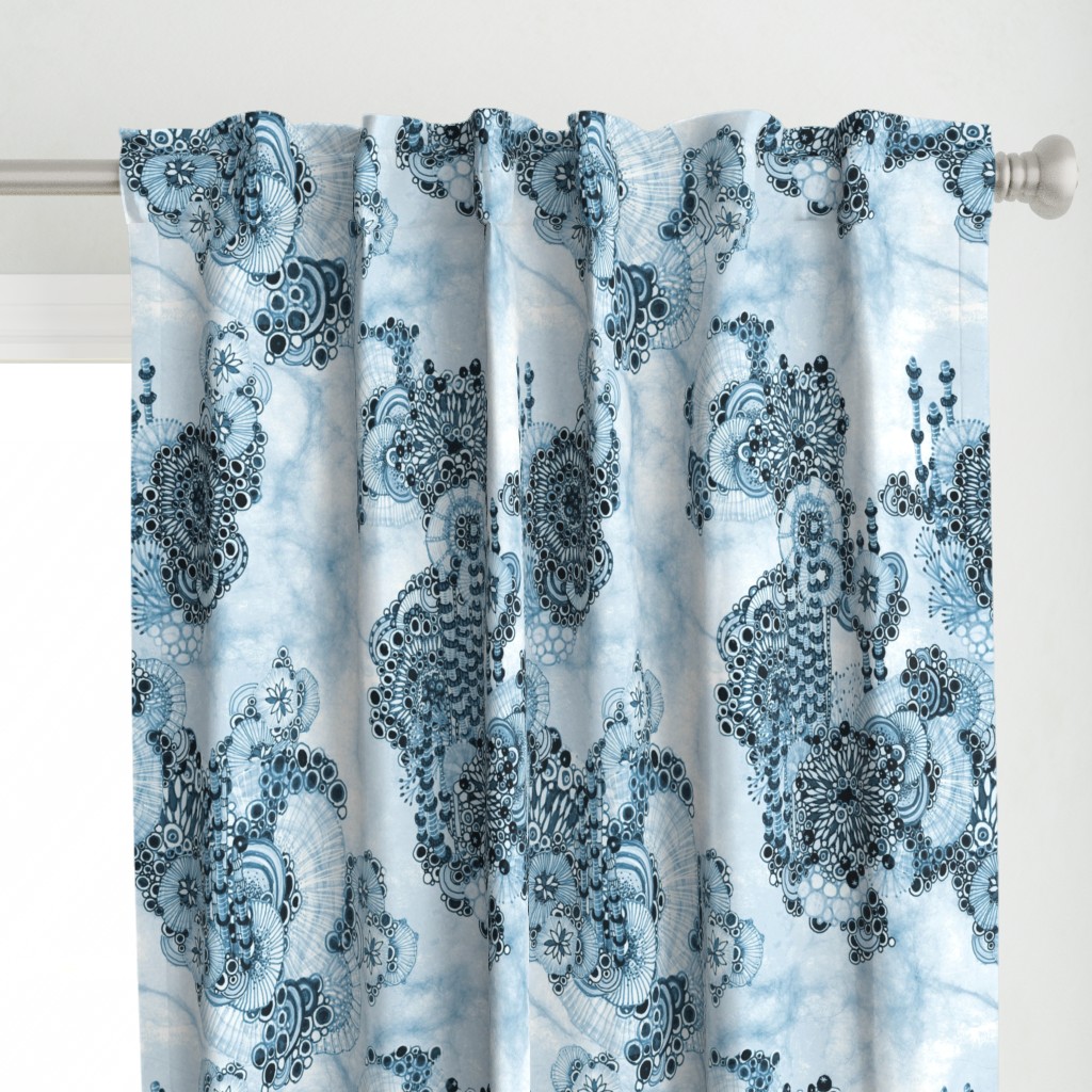 Morpheme in blues Floral garden Chintz